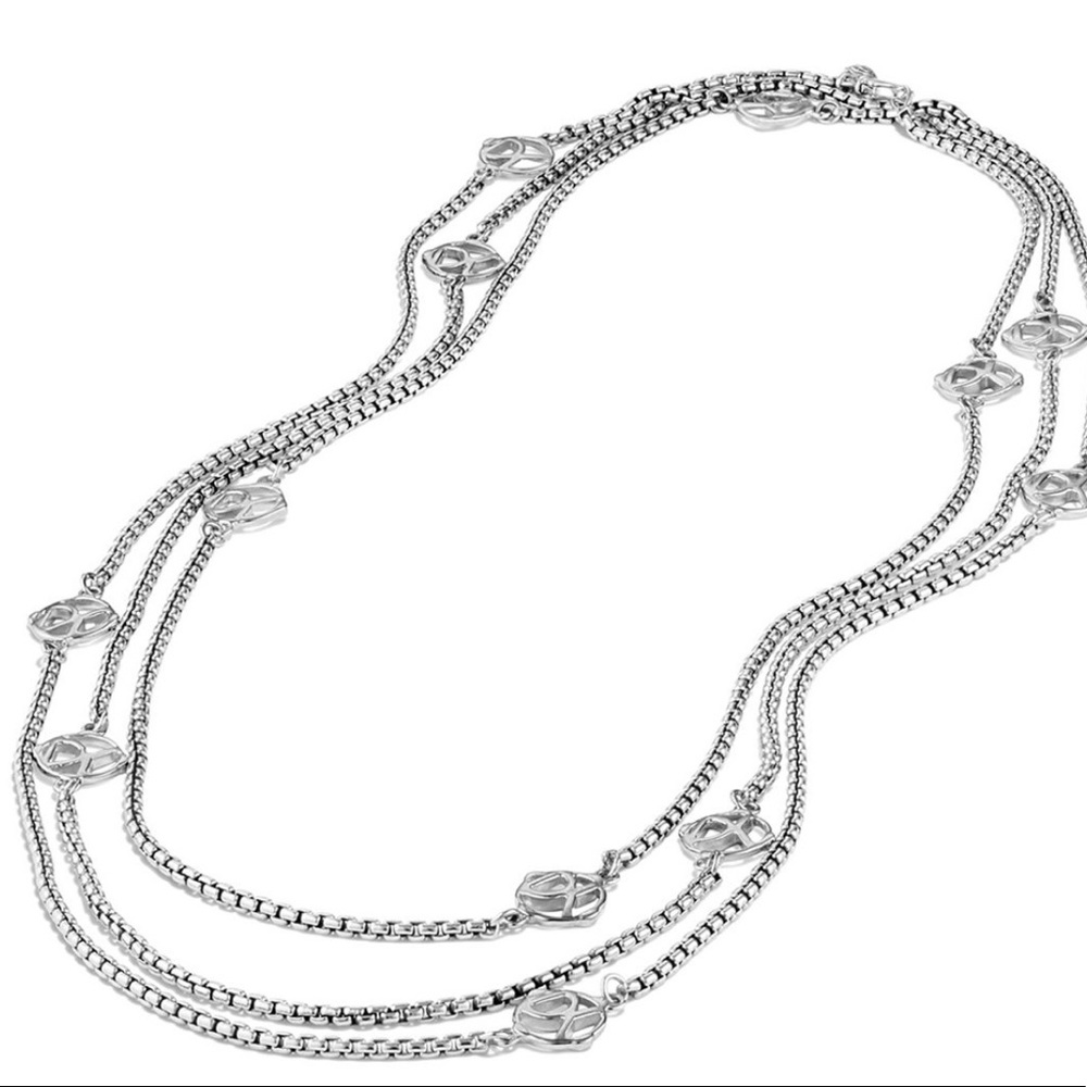 David Yurman DY Logo Twelve-Station Chain Necklace
